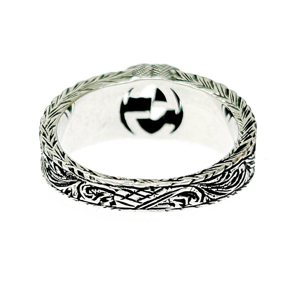 Gucci Silver Interlocking Gg Arabesque Ring - image 4